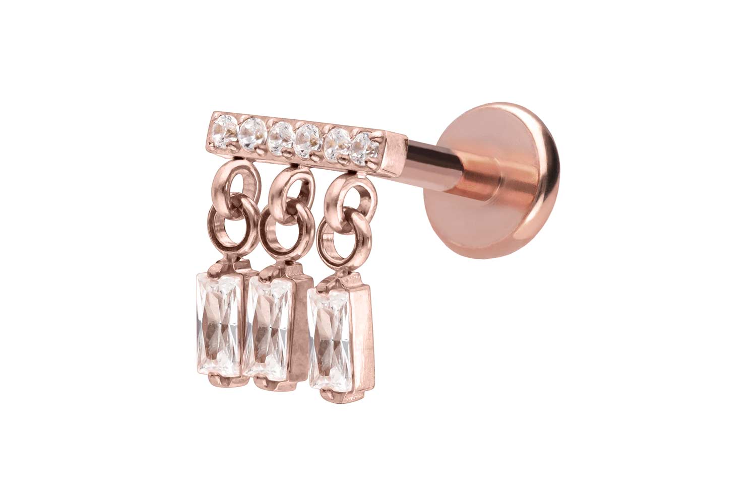 Titan Labret Piercing mit Push Fit WINDSPIEL